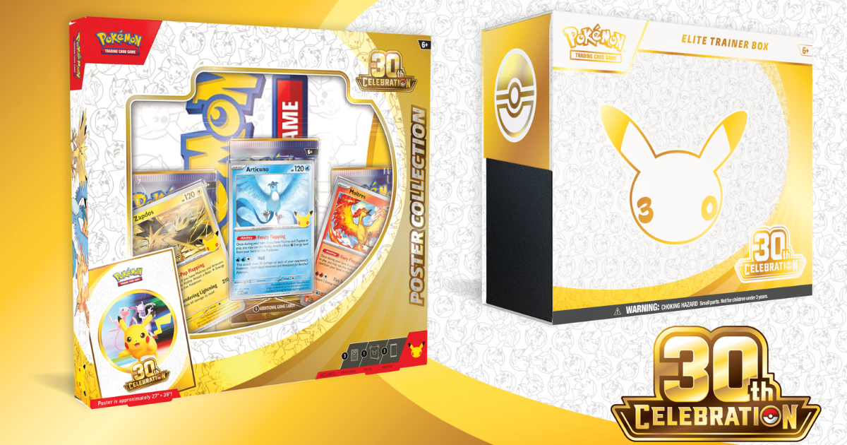 Pokémon 30th Celebration termékek és dobozok
