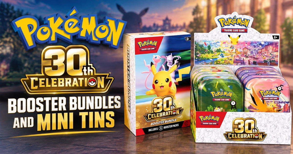 Pokémon 30th Celebration: elrajtolt a Booster Bundle és a Mini Tin, itthon továbbra is több hullámban érkeznek