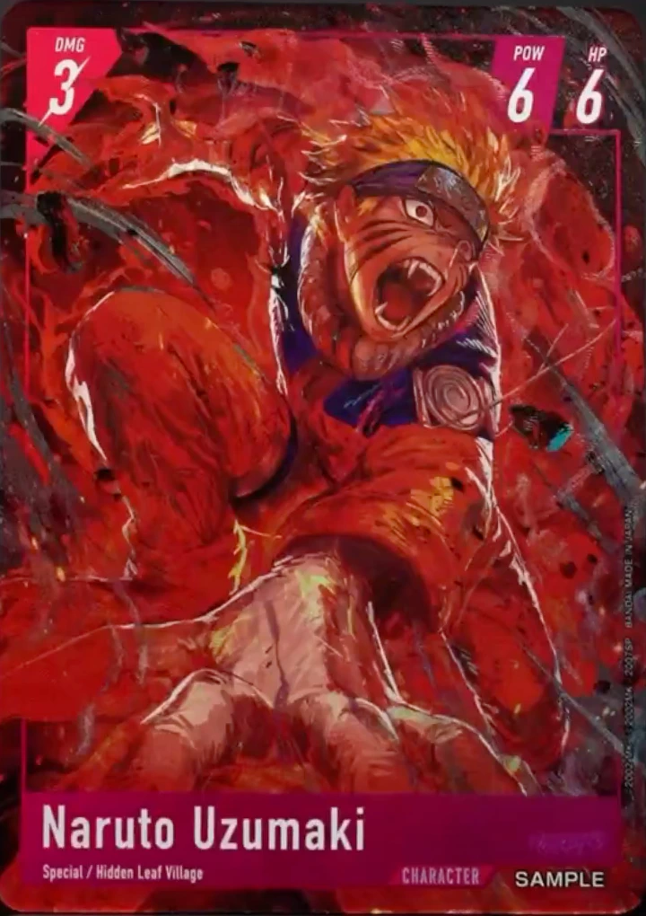 Naruto Uzumaki – SAMPLE artwork (vörös chakra) – NARUTO CARD GAME